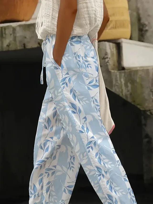 Damen Geblümt Lang Hose Lässig Frühling/Herbst Hose