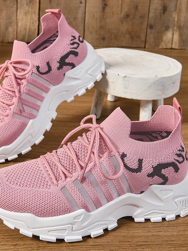 Neu grenzüberschreitend Schuhe für Damen Atmungsaktiv Fliegend Gewebe Sport Schuhe Retro Koreanisch Lässig Sport Schuhe