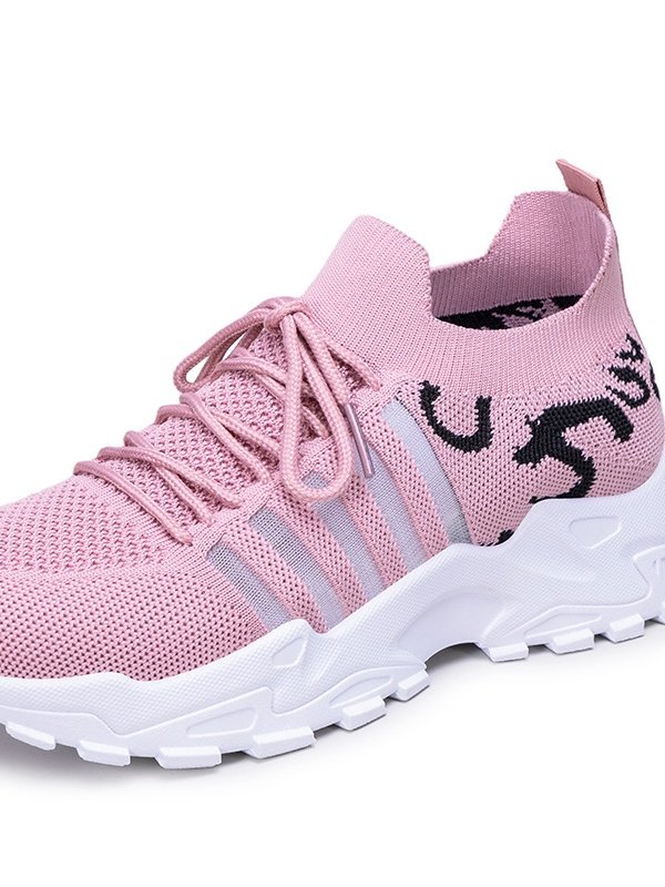 Neu grenzüberschreitend Schuhe für Damen Atmungsaktiv Fliegend Gewebe Sport Schuhe Retro Koreanisch Lässig Sport Schuhe