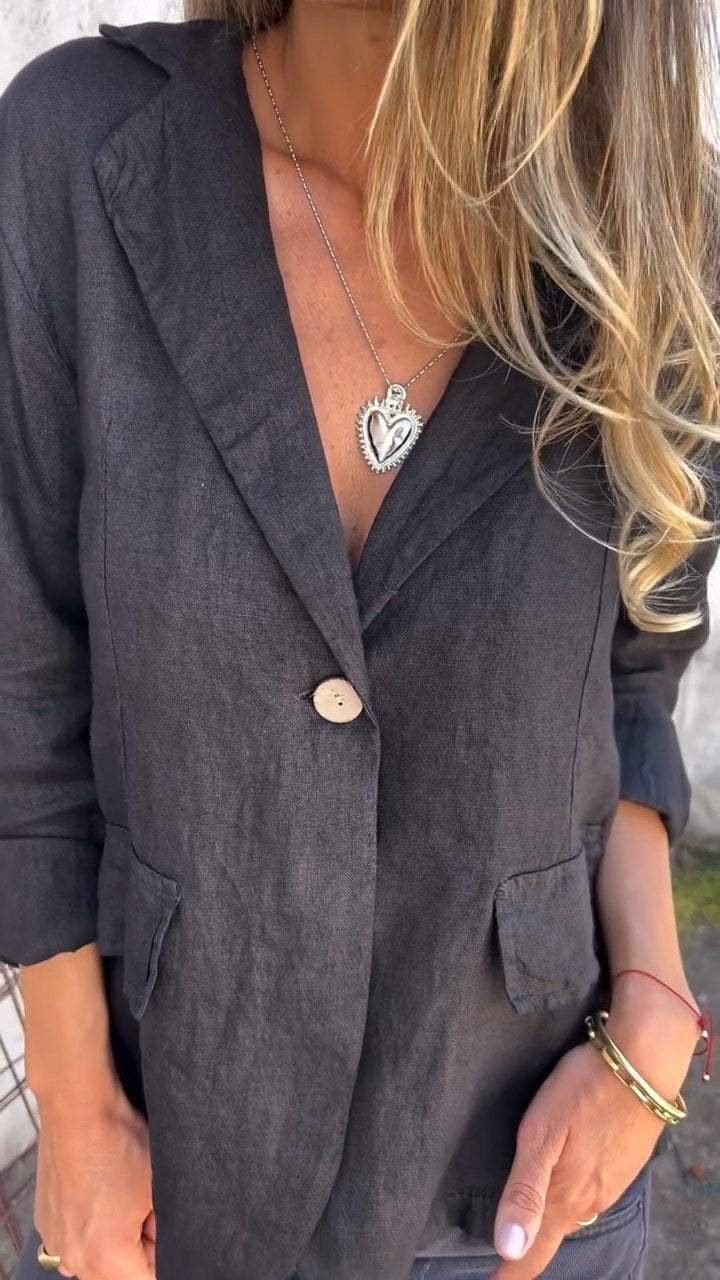 Damen Unifarben Frühling/Herbst Oberbekleidung Retro Schnalle Langarm Stehkragen Regelmäßig Blazer