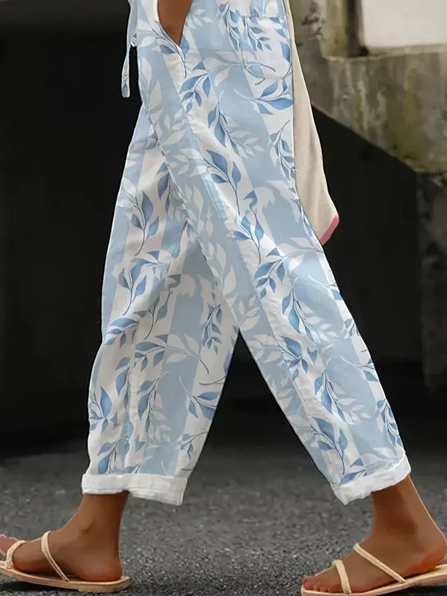 Damen Geblümt Lang Hose Lässig Frühling/Herbst Hose