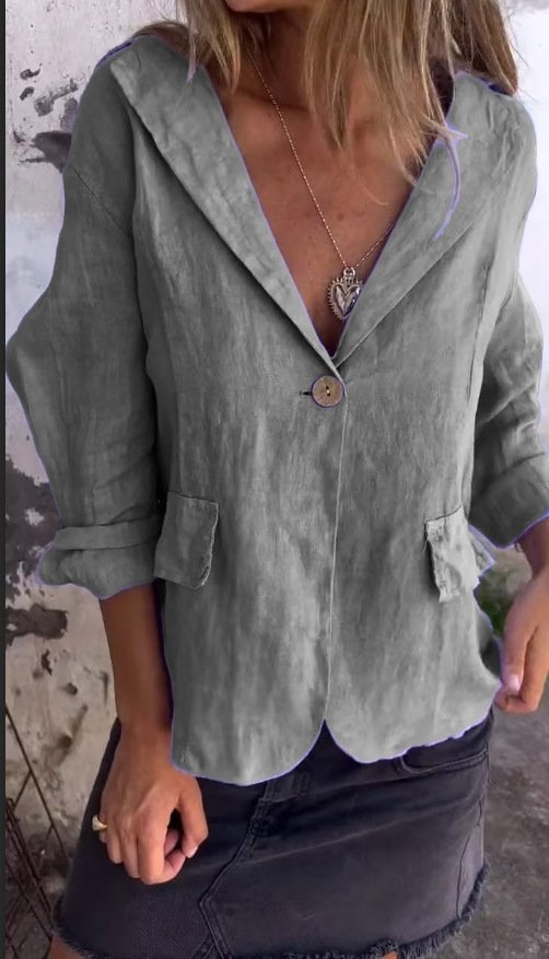 Damen Unifarben Frühling/Herbst Oberbekleidung Retro Schnalle Langarm Stehkragen Regelmäßig Blazer