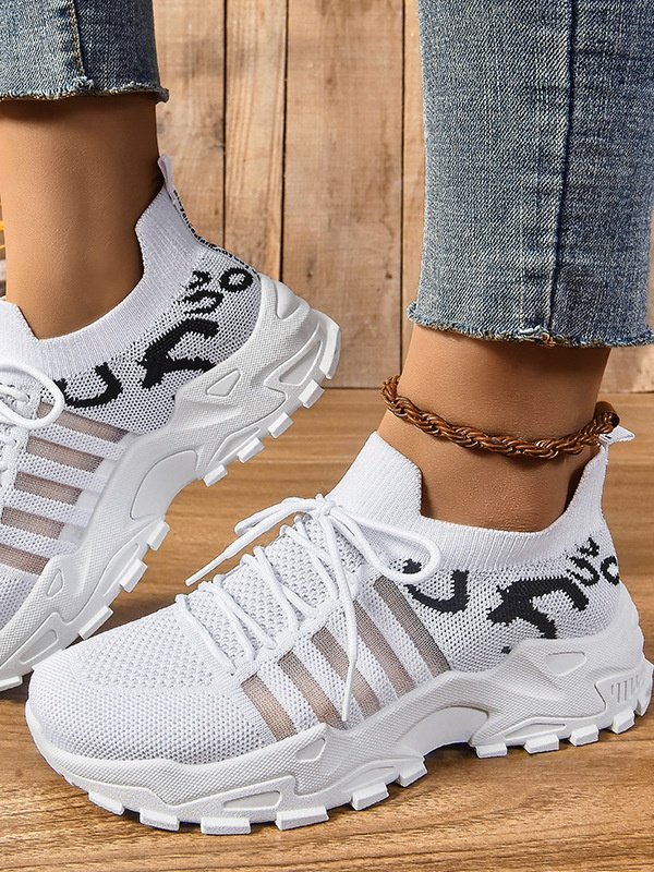 Neu grenzüberschreitend Schuhe für Damen Atmungsaktiv Fliegend Gewebe Sport Schuhe Retro Koreanisch Lässig Sport Schuhe