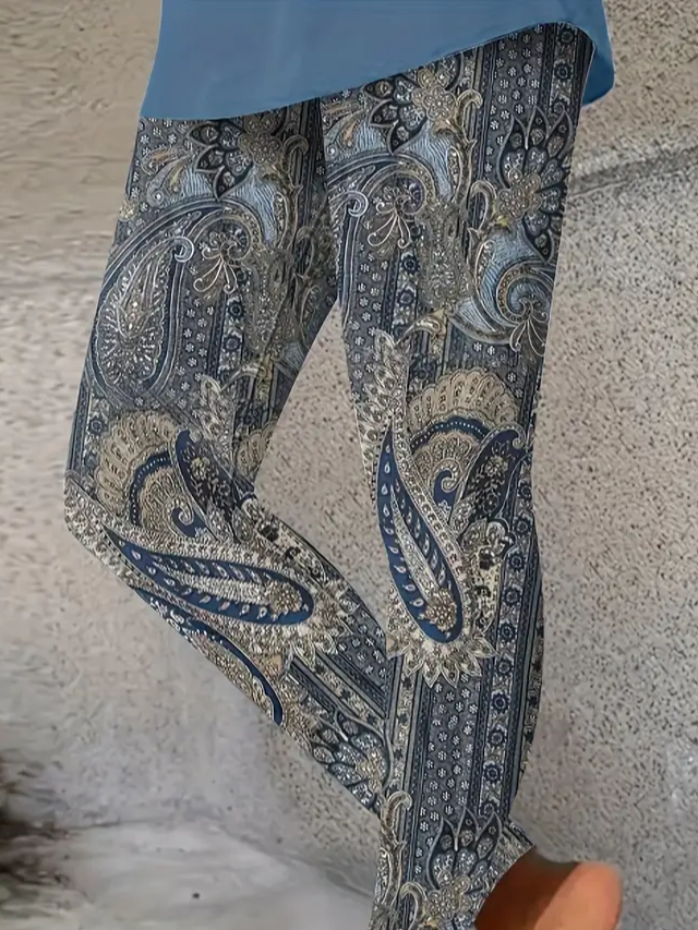 Damen Paisley Lässig Alle Jahreszeiten Print Lang Leggings
