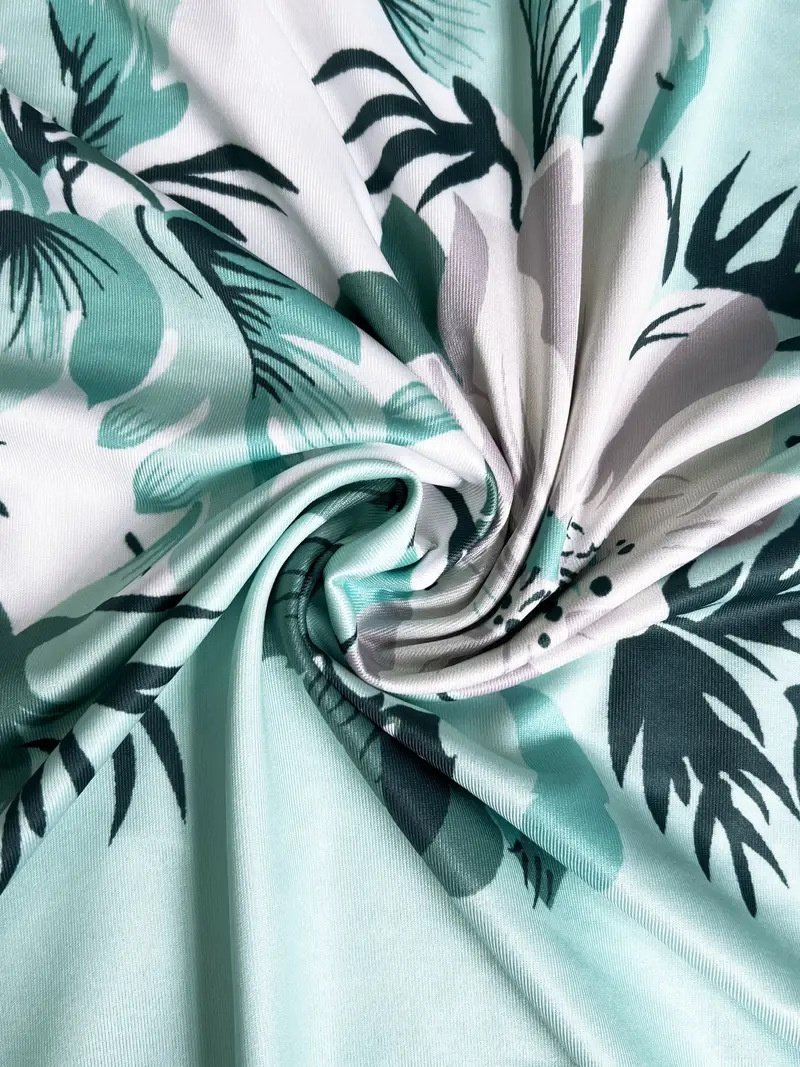 Damen Geblümt Print Zweiteiliges Set Täglich Kurzarm Lässig Sommer Mantel mit Rock Matching Set