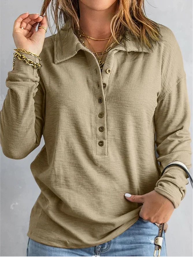 Damen Unifarben Stehkragen Nahtverarbeitung Retro Frühling/Herbst Langarm Sweatshirt