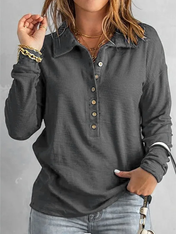 Damen Unifarben Stehkragen Nahtverarbeitung Retro Frühling/Herbst Langarm Sweatshirt