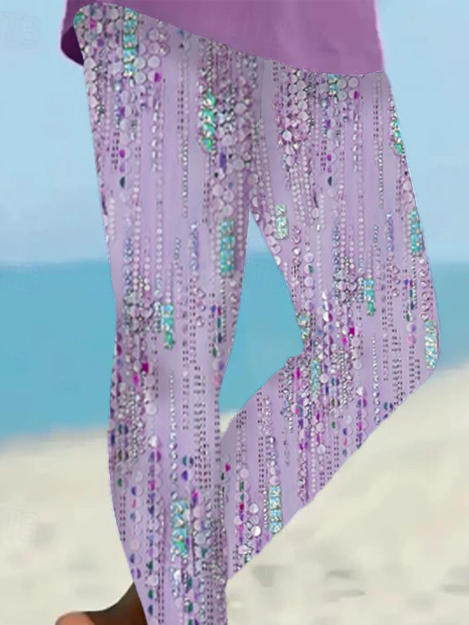 Damen Abstrakt Lässig Alle Jahreszeiten Print Lang Leggings