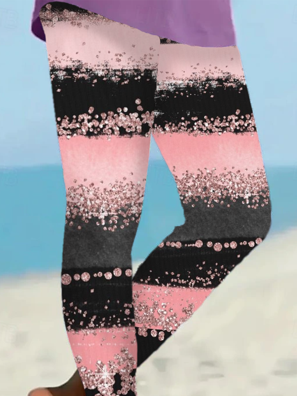Damen Abstrakt Lässig Alle Jahreszeiten Print Lang Leggings