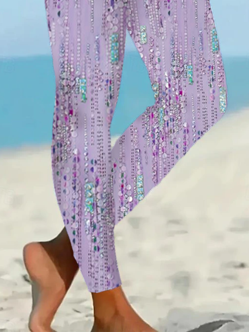 Damen Abstrakt Lässig Alle Jahreszeiten Print Lang Leggings