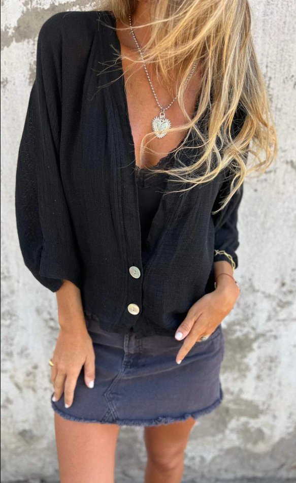 Damen Unifarben Frühling/Herbst Aufdecken Retro Nahtverarbeitung Leicht Strickjacke