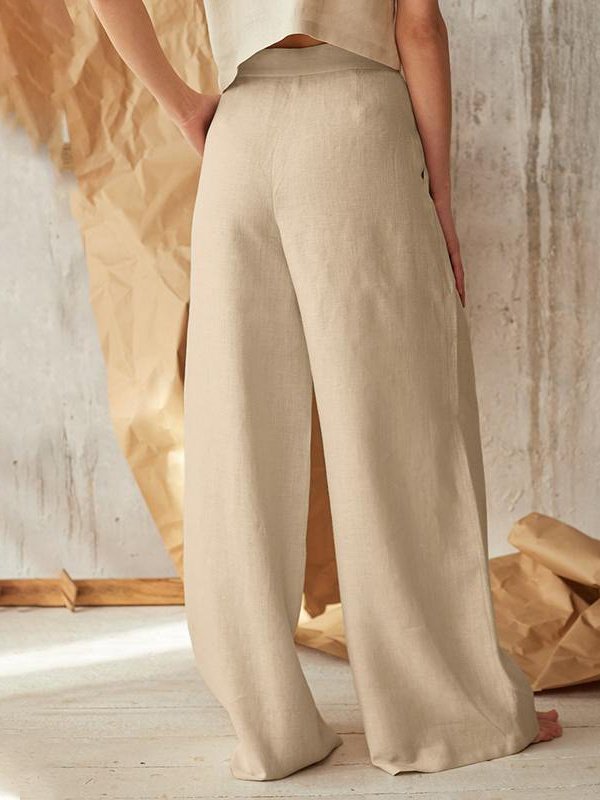 Damen Unifarben Lang Elastische Taille Hose Lässig Frühling/Herbst Hose