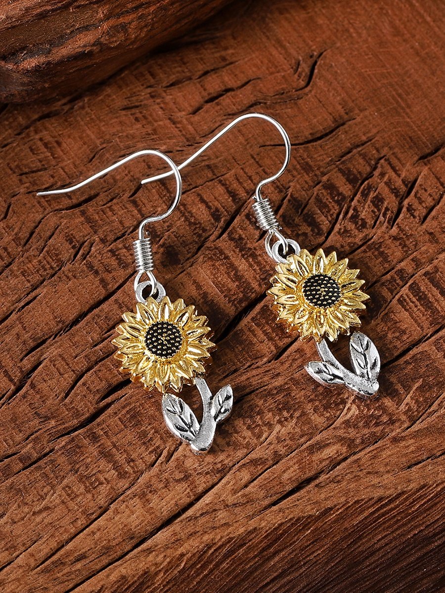 Retro Einfach Sonnenblume Ohrringe Pendant Damen Fashion Beliebt Bohemien Pflanze Blume Ohrringe