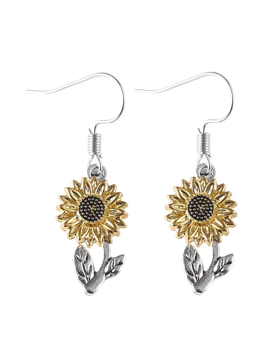 Retro Einfach Sonnenblume Ohrringe Pendant Damen Fashion Beliebt Bohemien Pflanze Blume Ohrringe