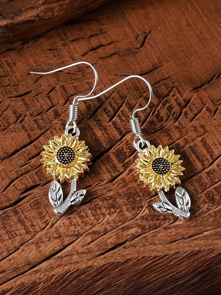 Retro Einfach Sonnenblume Ohrringe Pendant Damen Fashion Beliebt Bohemien Pflanze Blume Ohrringe