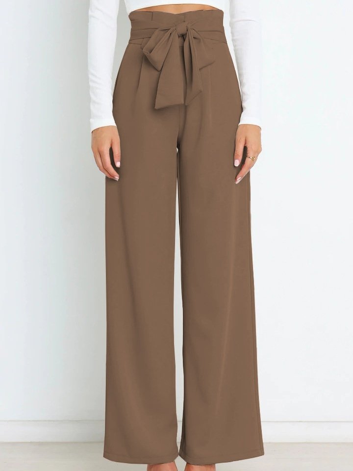 Damen Unifarben Lang Elastische Taille Hose Lässig Frühling/Herbst Hose