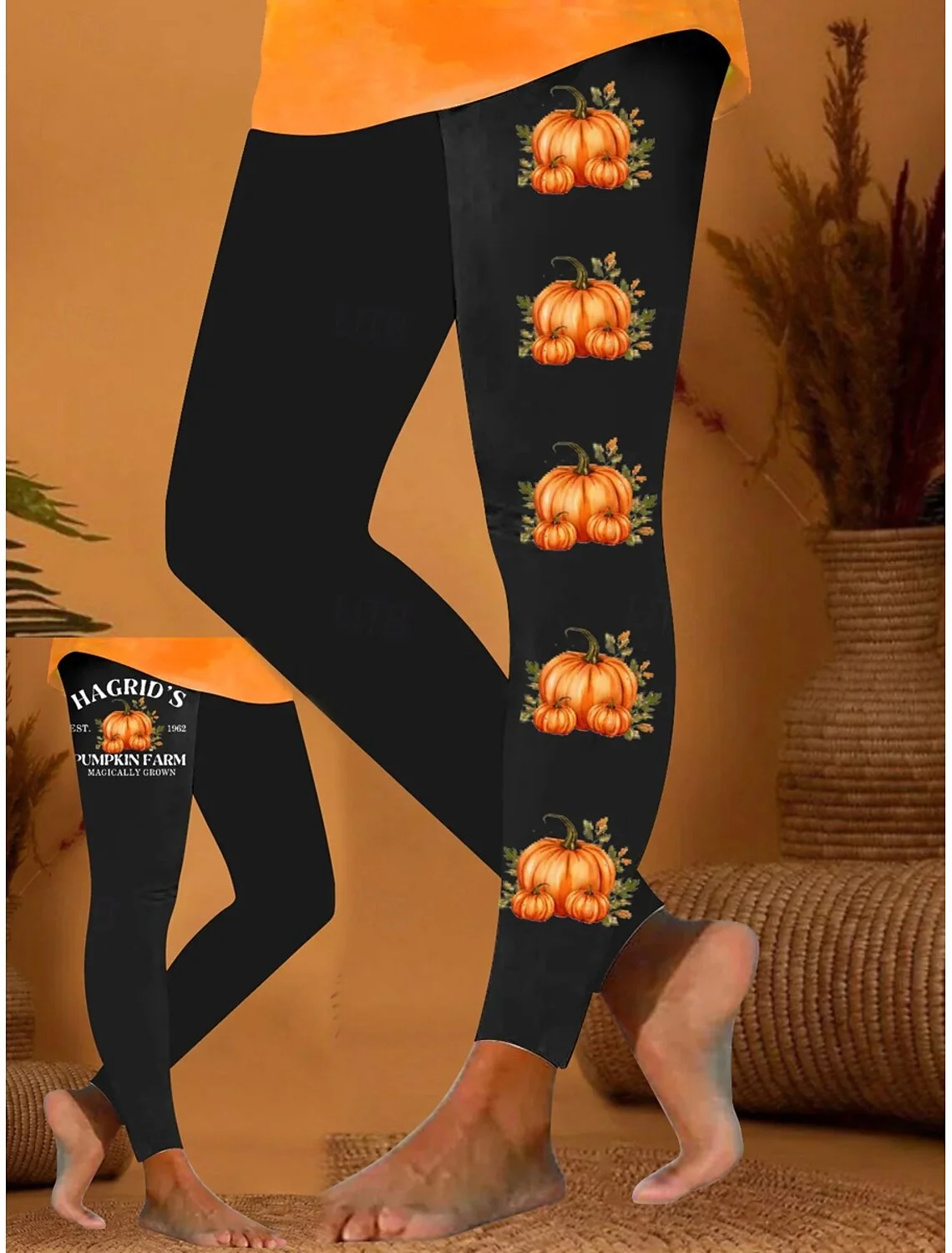 Damen Halloween Retro Alle Jahreszeiten Lang Leggings