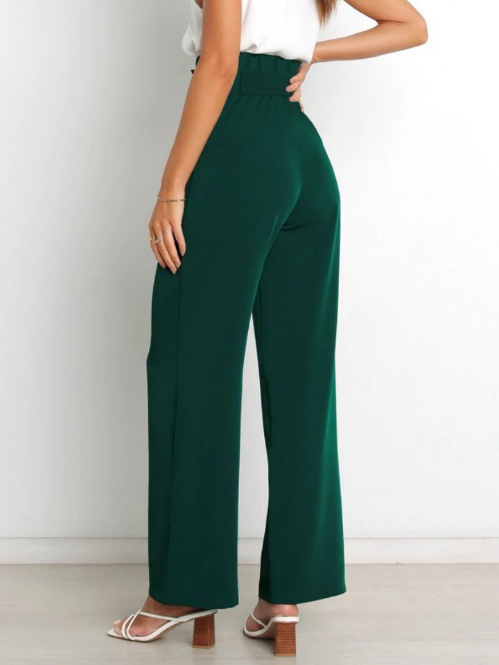 Damen Unifarben Lang Elastische Taille Hose Lässig Frühling/Herbst Hose