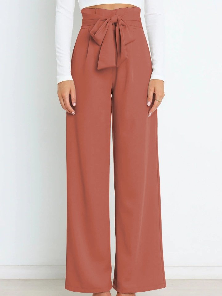Damen Unifarben Lang Elastische Taille Hose Lässig Frühling/Herbst Hose