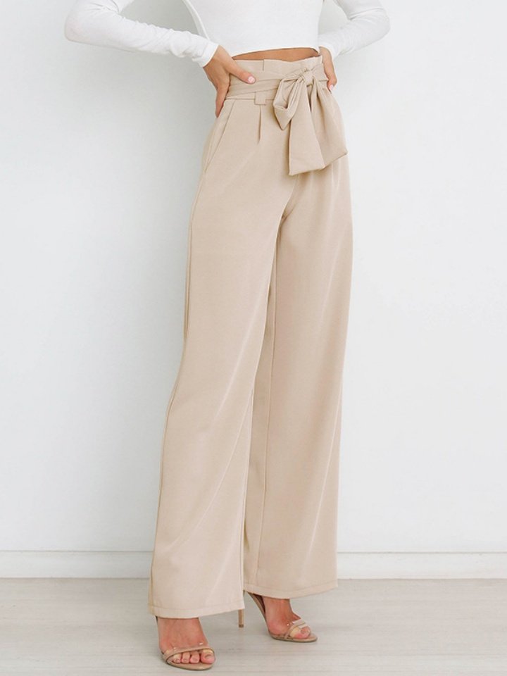 Damen Unifarben Lang Elastische Taille Hose Lässig Frühling/Herbst Hose
