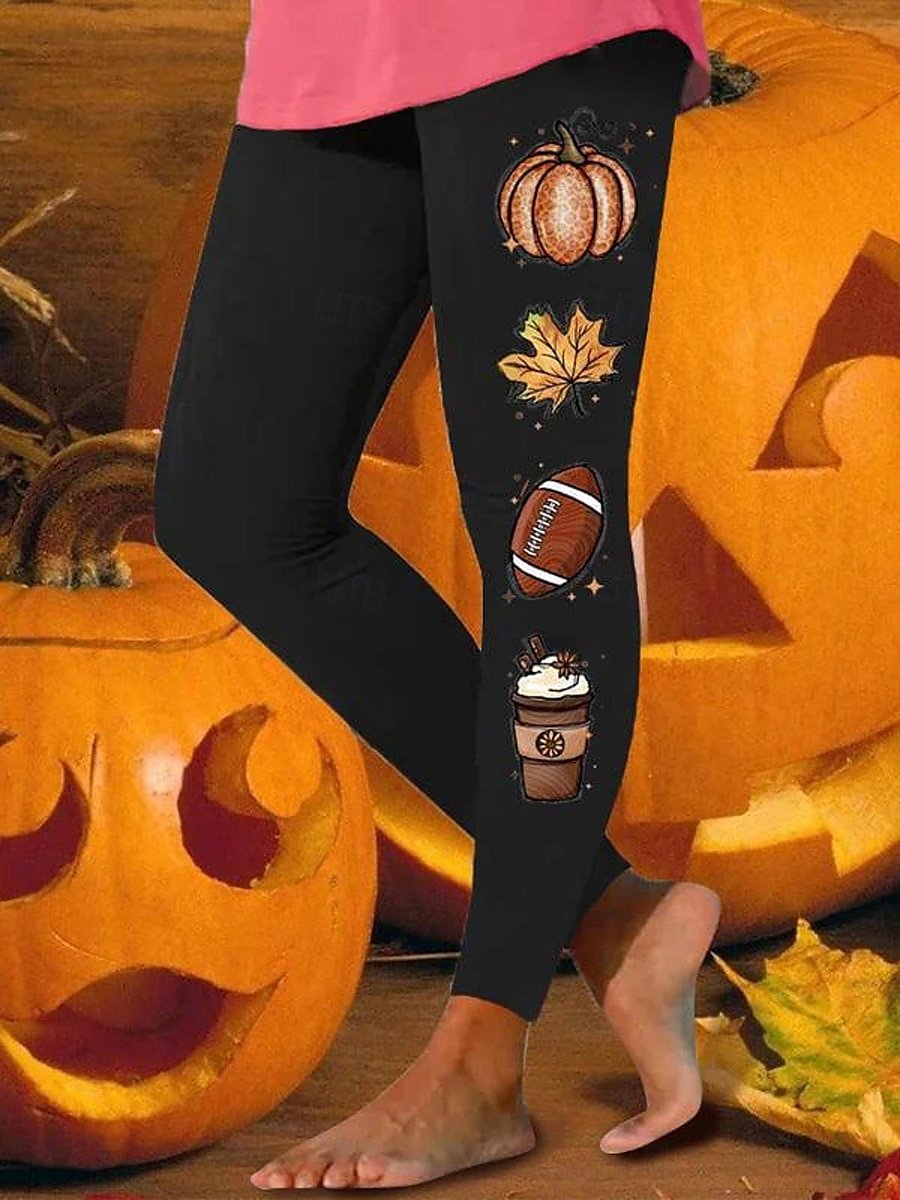 Damen Halloween Retro Alle Jahreszeiten Lang Leggings