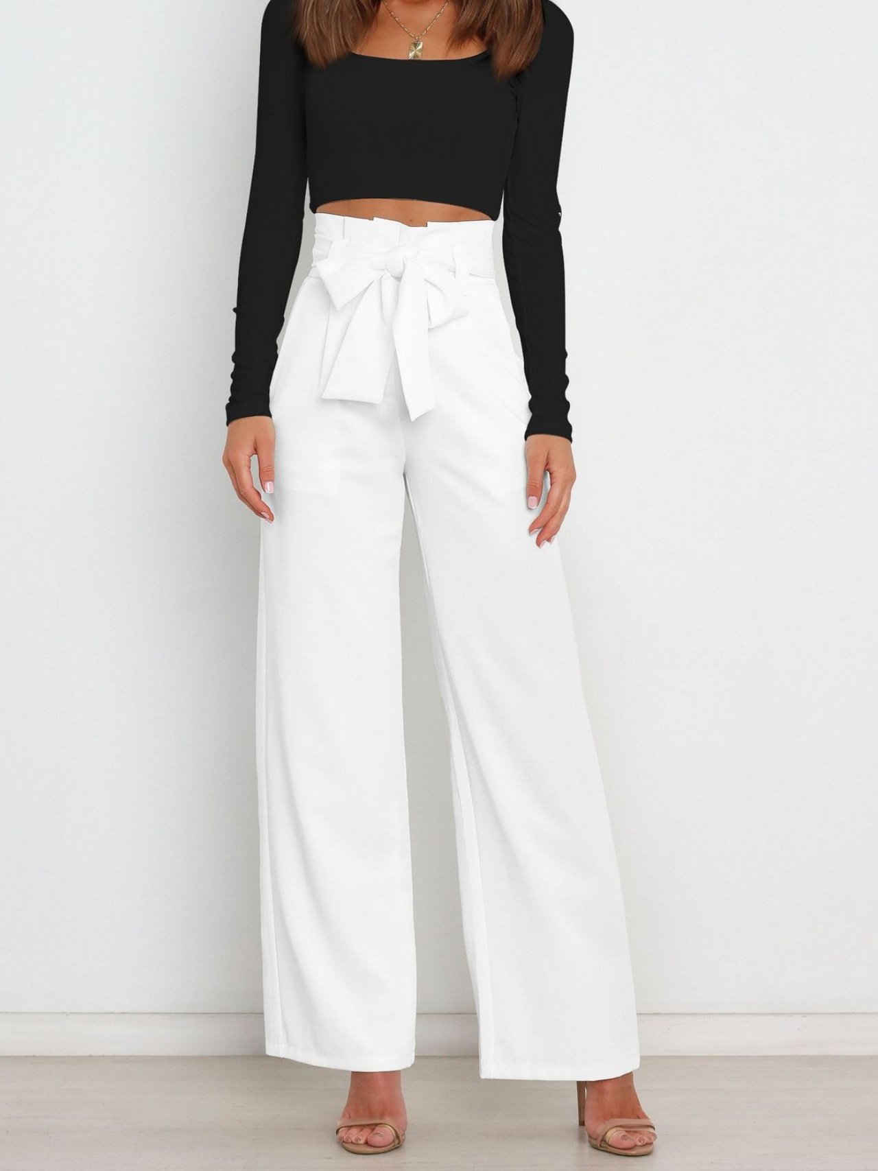 Damen Unifarben Lang Elastische Taille Hose Lässig Frühling/Herbst Hose