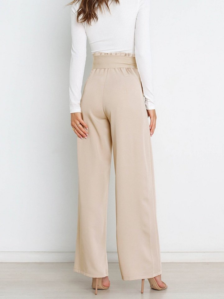 Damen Unifarben Lang Elastische Taille Hose Lässig Frühling/Herbst Hose