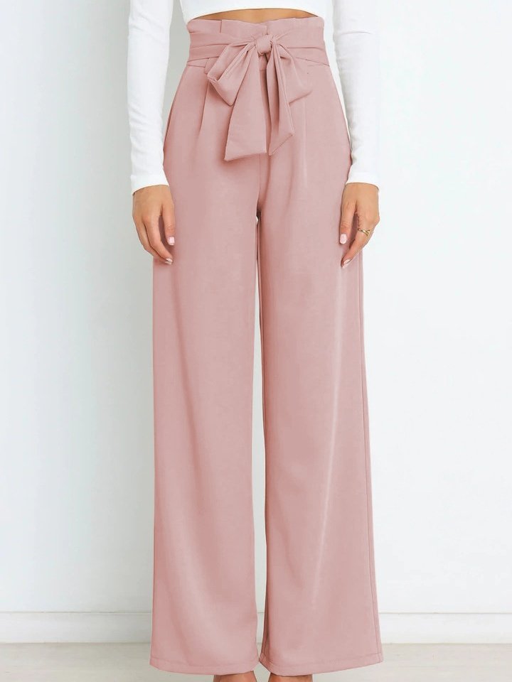 Damen Unifarben Lang Elastische Taille Hose Lässig Frühling/Herbst Hose