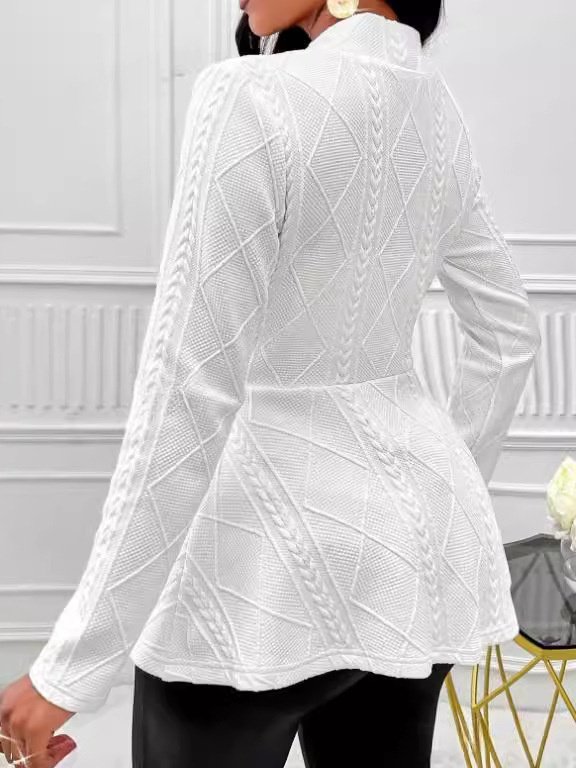 Damen Frühling/Herbst Oberbekleidung Retro Jacquard Geometrisch Langarm Halb offener Kragen Jacke