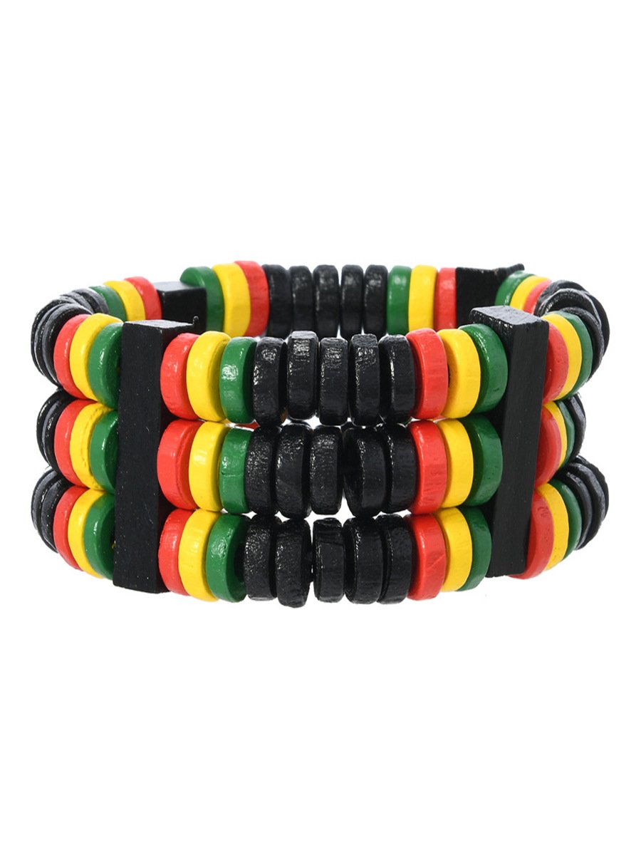 Bohemien Bunt Hölzerne Korn Armbänder modisch und Vielseitig Handgemachte Perlen Elastisch Draht Hölzerne Korn Armbänder