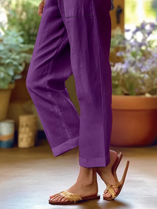 Damen Unifarben Lang Hose Lässig Frühling/Herbst Hose