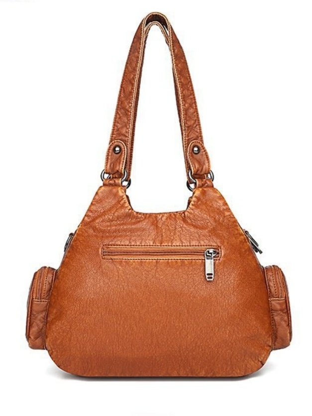 Retro Modisch eine Schulter Umhängetasche Handtasche Gewaschen Weich Leder Damen Tasche