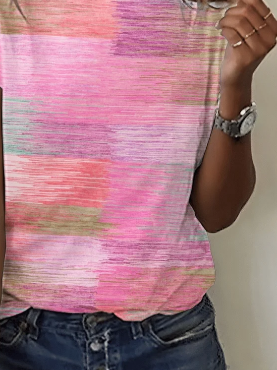 Damen Abstrakt Kurzarm T-Shirts T-Shirt Rundhals Print Lässig Sommer T-Shirt mit Grafik Oberteile