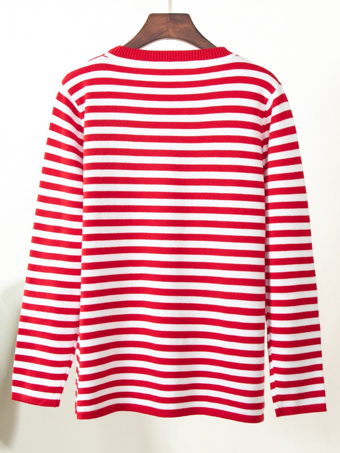 Damen Gestreift Nahtverarbeitung Frühling/Herbst Straße Langarm Rundhals Pullover
