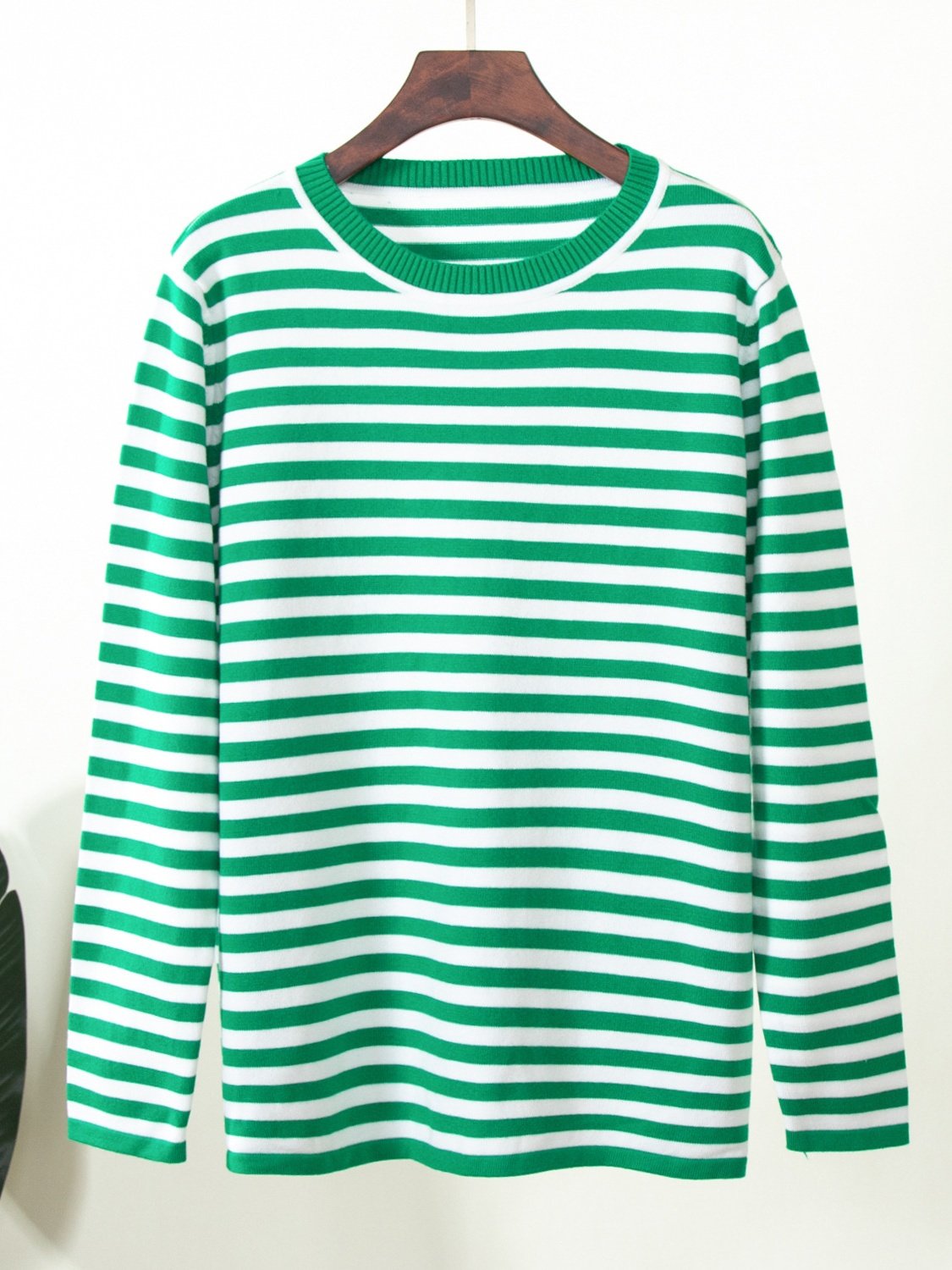 Damen Gestreift Nahtverarbeitung Frühling/Herbst Straße Langarm Rundhals Pullover