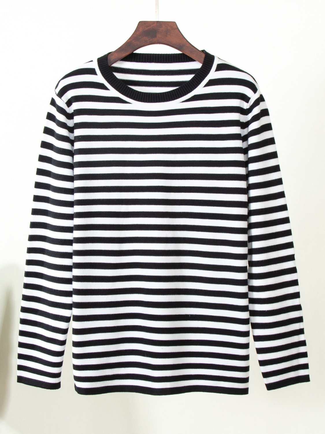 Damen Gestreift Nahtverarbeitung Frühling/Herbst Straße Langarm Rundhals Pullover