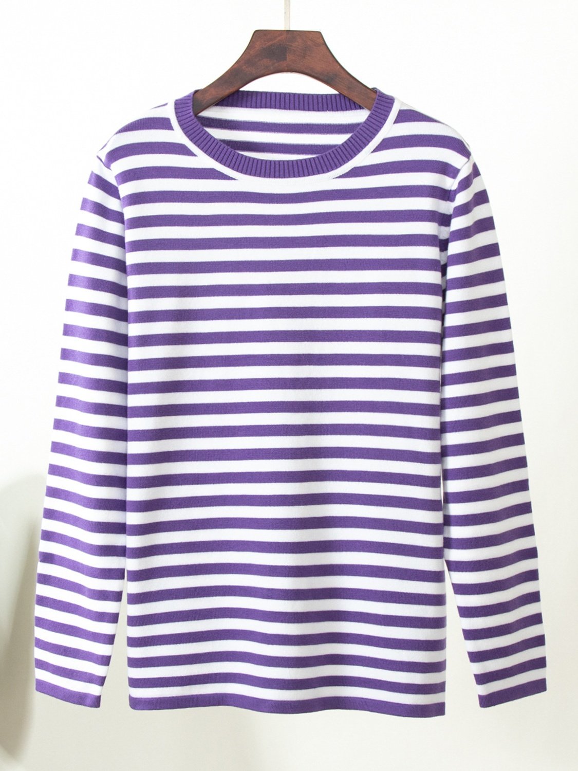 Damen Gestreift Nahtverarbeitung Frühling/Herbst Straße Langarm Rundhals Pullover