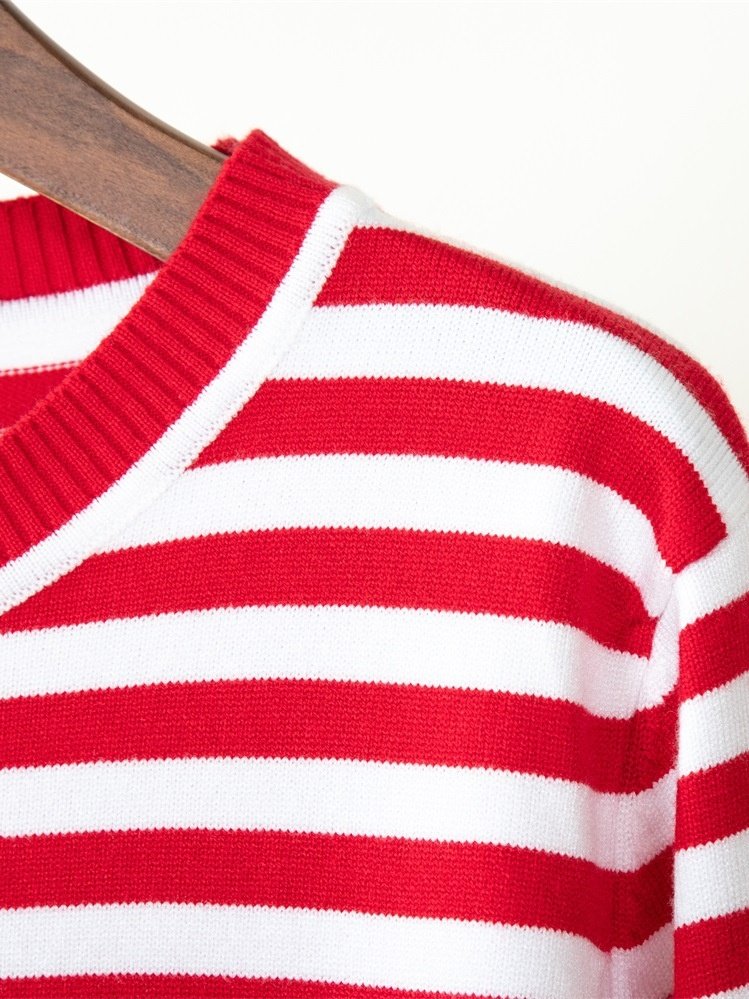 Damen Gestreift Nahtverarbeitung Frühling/Herbst Straße Langarm Rundhals Pullover