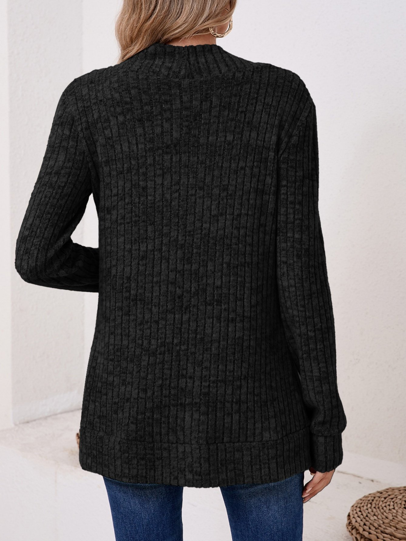 Damen Unifarben Frühling/Herbst Aufdecken Retro Nahtverarbeitung Leicht Strickjacke