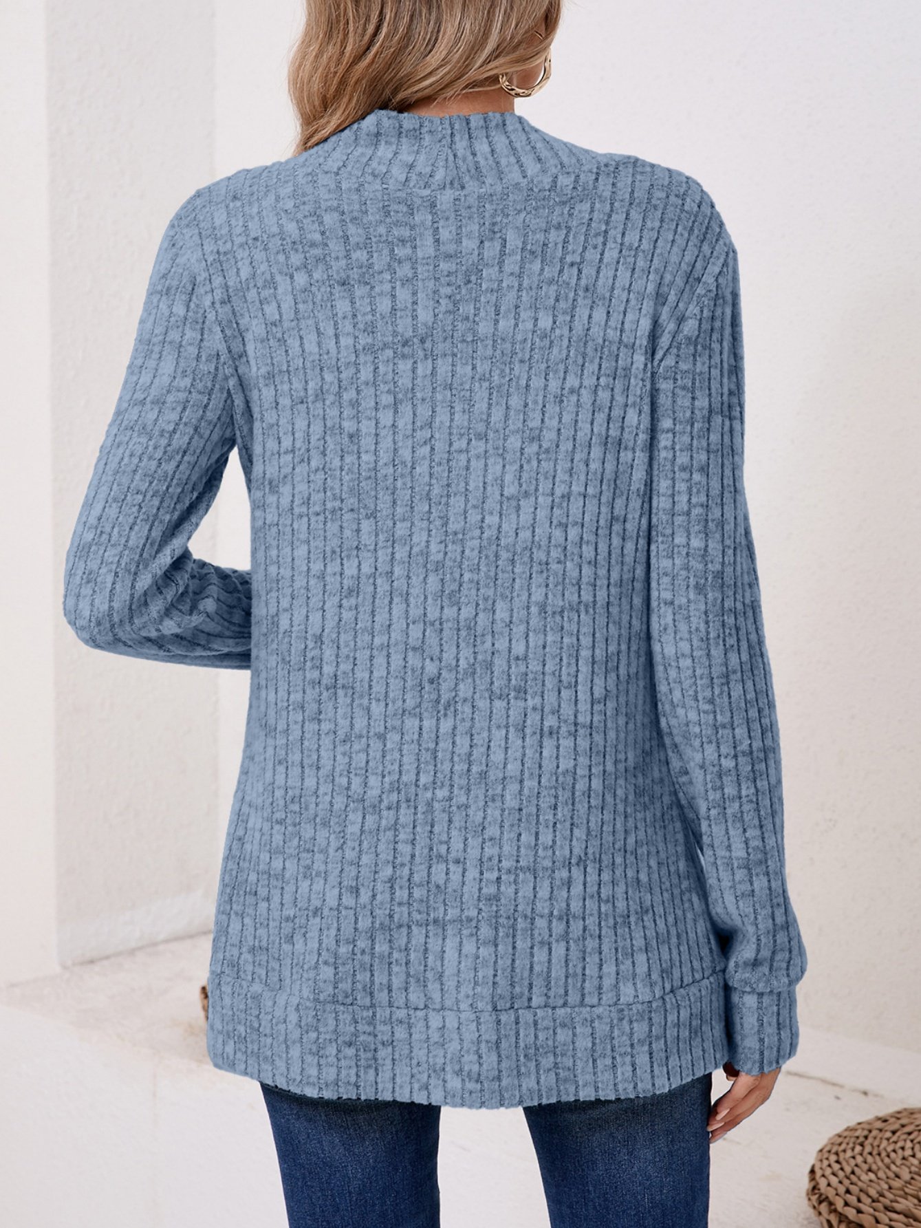 Damen Unifarben Frühling/Herbst Aufdecken Retro Nahtverarbeitung Leicht Strickjacke