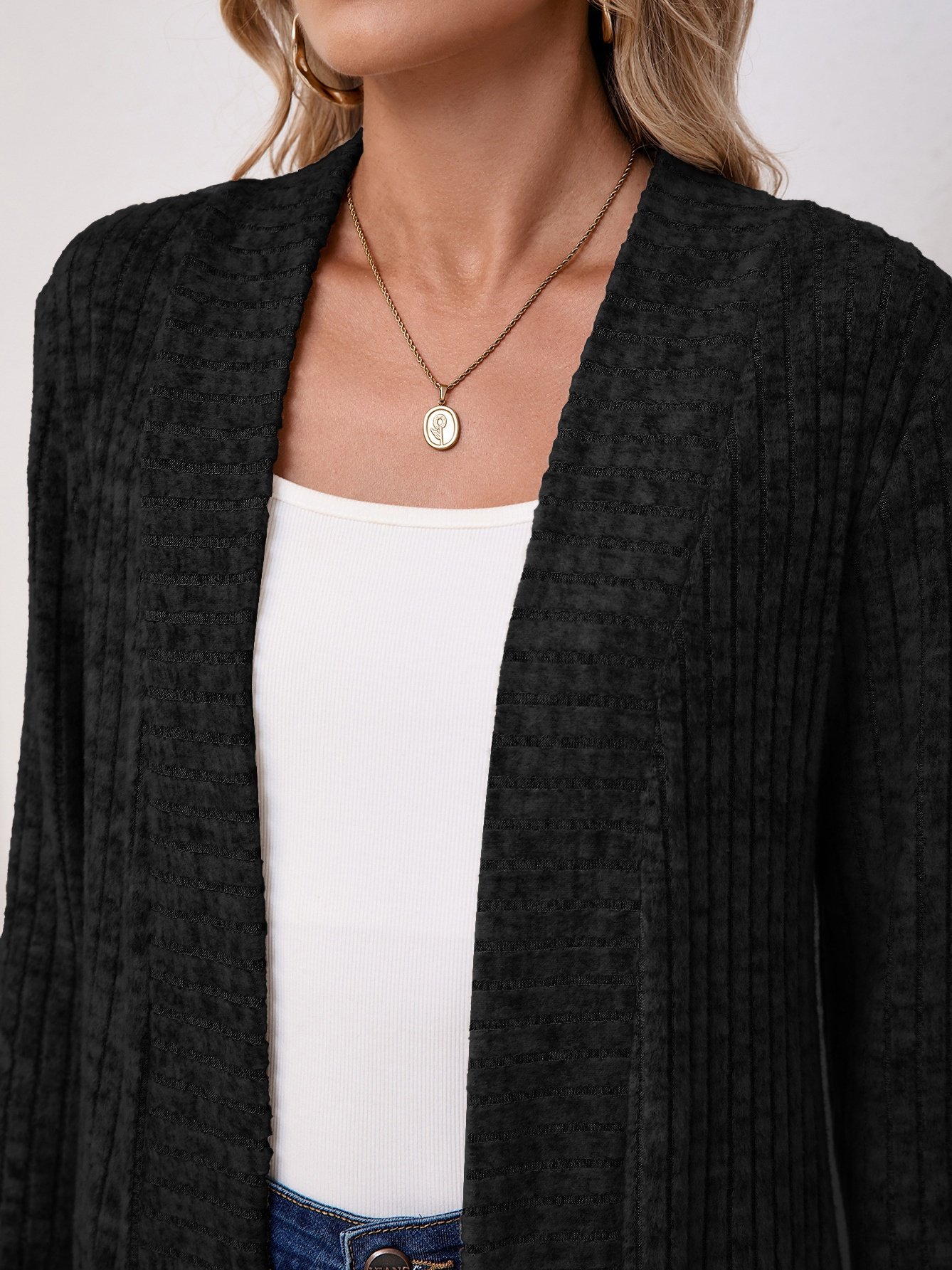 Damen Unifarben Frühling/Herbst Aufdecken Retro Nahtverarbeitung Leicht Strickjacke