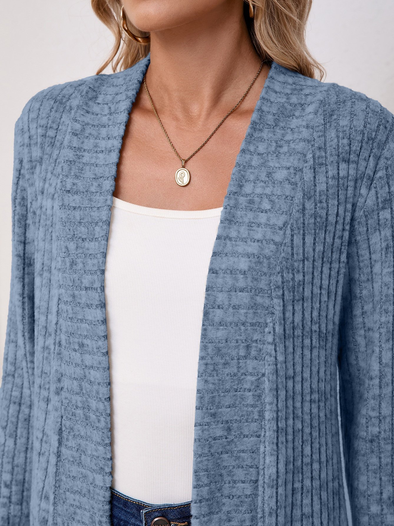 Damen Unifarben Frühling/Herbst Aufdecken Retro Nahtverarbeitung Leicht Strickjacke
