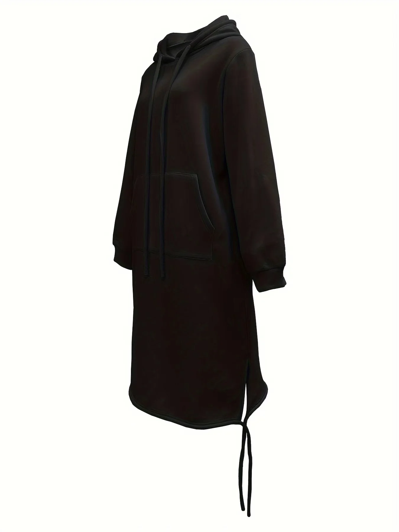 Damen Unifarben Langarm Frühling/Herbst Nahtverarbeitung Kleid Mit Kapuze Täglich Retro Maxikleid Hoodie-Kleid A-Linien-Kleid