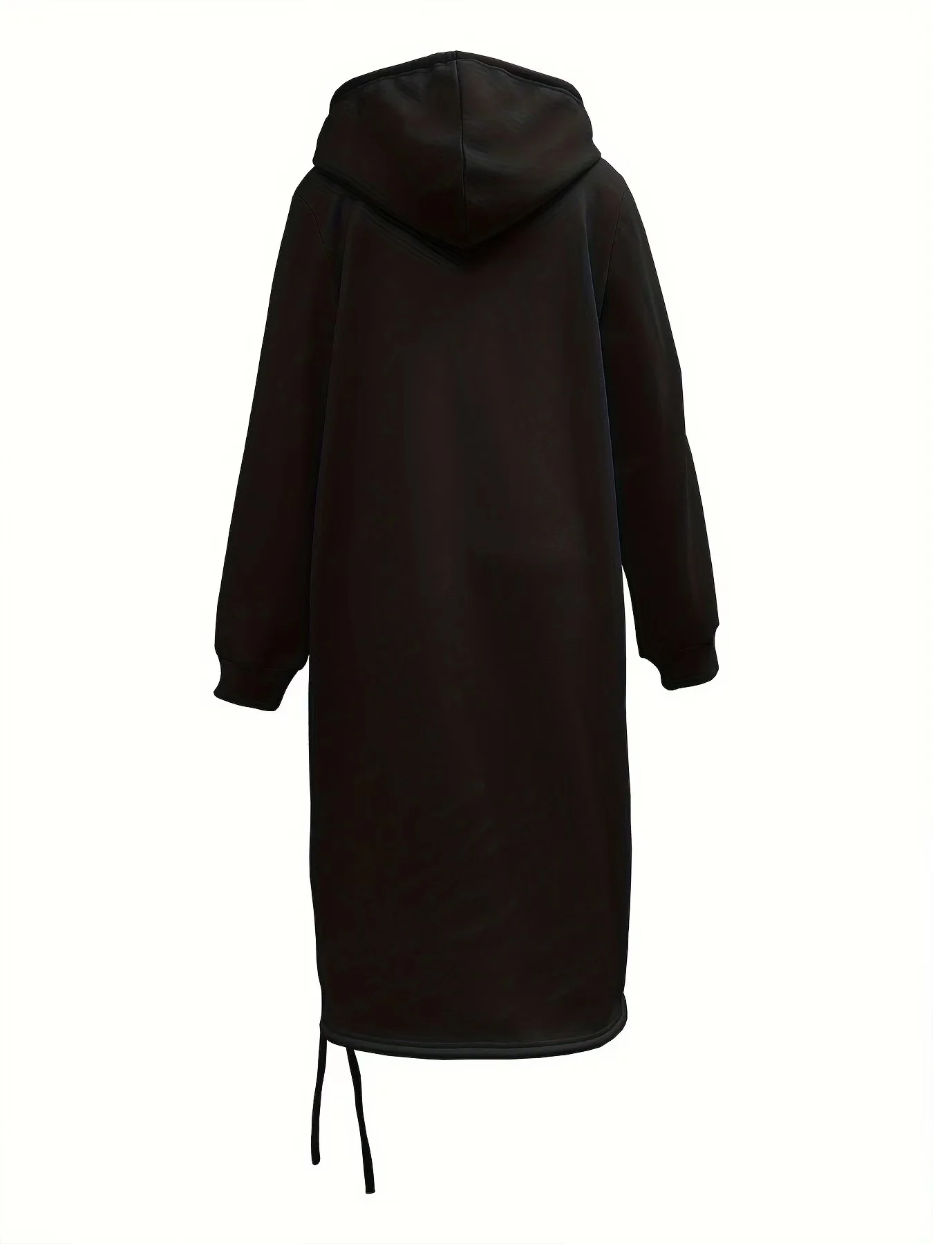 Damen Unifarben Langarm Frühling/Herbst Nahtverarbeitung Kleid Mit Kapuze Täglich Retro Maxikleid Hoodie-Kleid A-Linien-Kleid