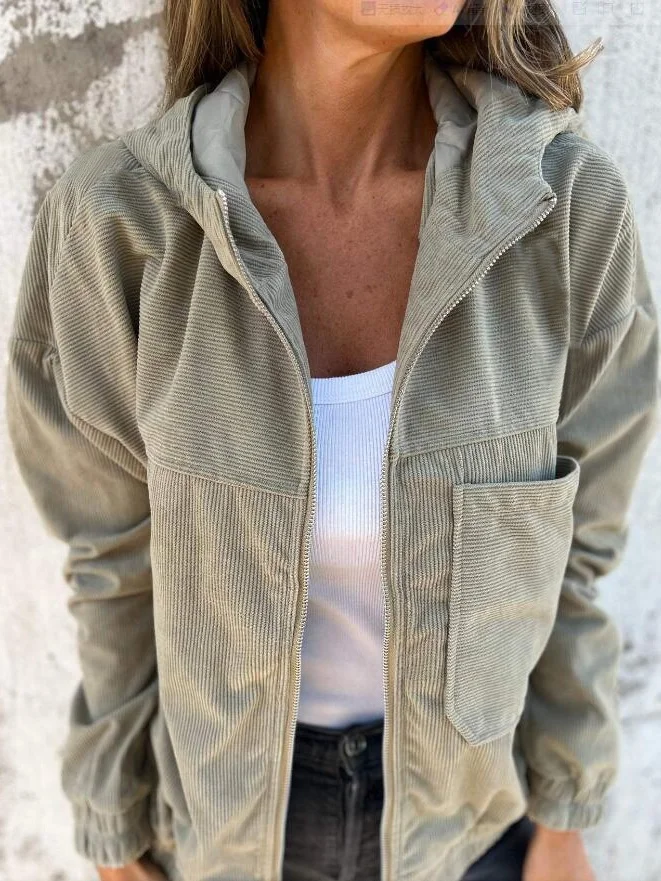 Damen Frühling/Herbst Oberbekleidung Retro Nahtverarbeitung Unifarben Langarm Stehkragen Jacke