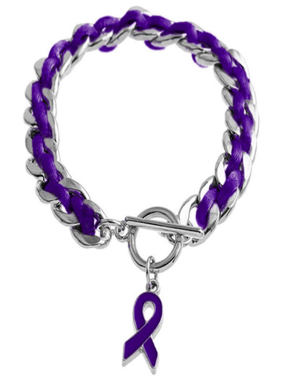 Alzheimer's Krankheit Galvanisiert Legierung Kette Seil Geflochten Liebe Klein Geschenk Wohltätigkeit Armband Lila Band Armband