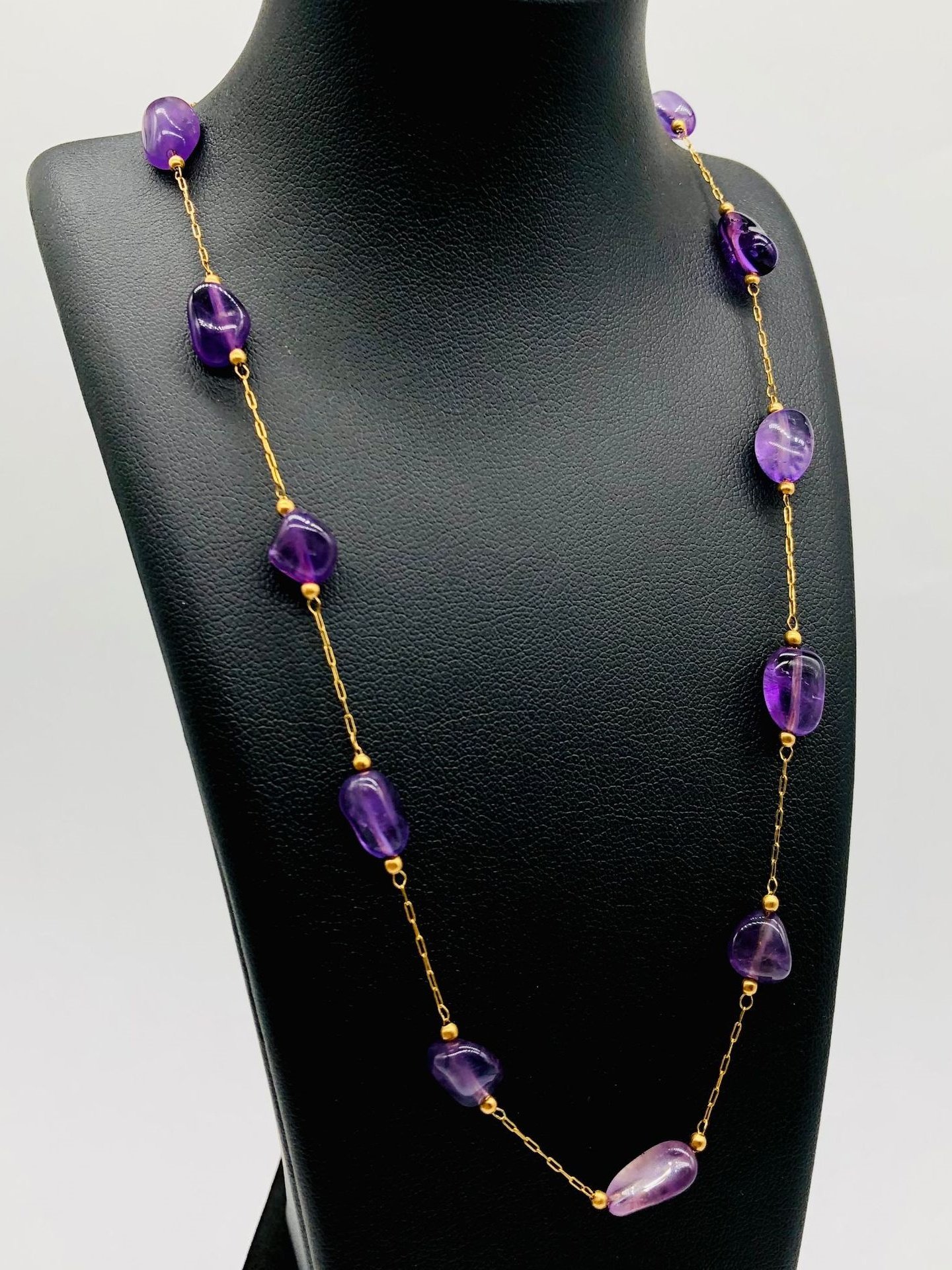 Amethyst modisch Temperament Täglich Pendeln Einfach Vielseitig Armband Schlüsselbein Kette Pullover Kette