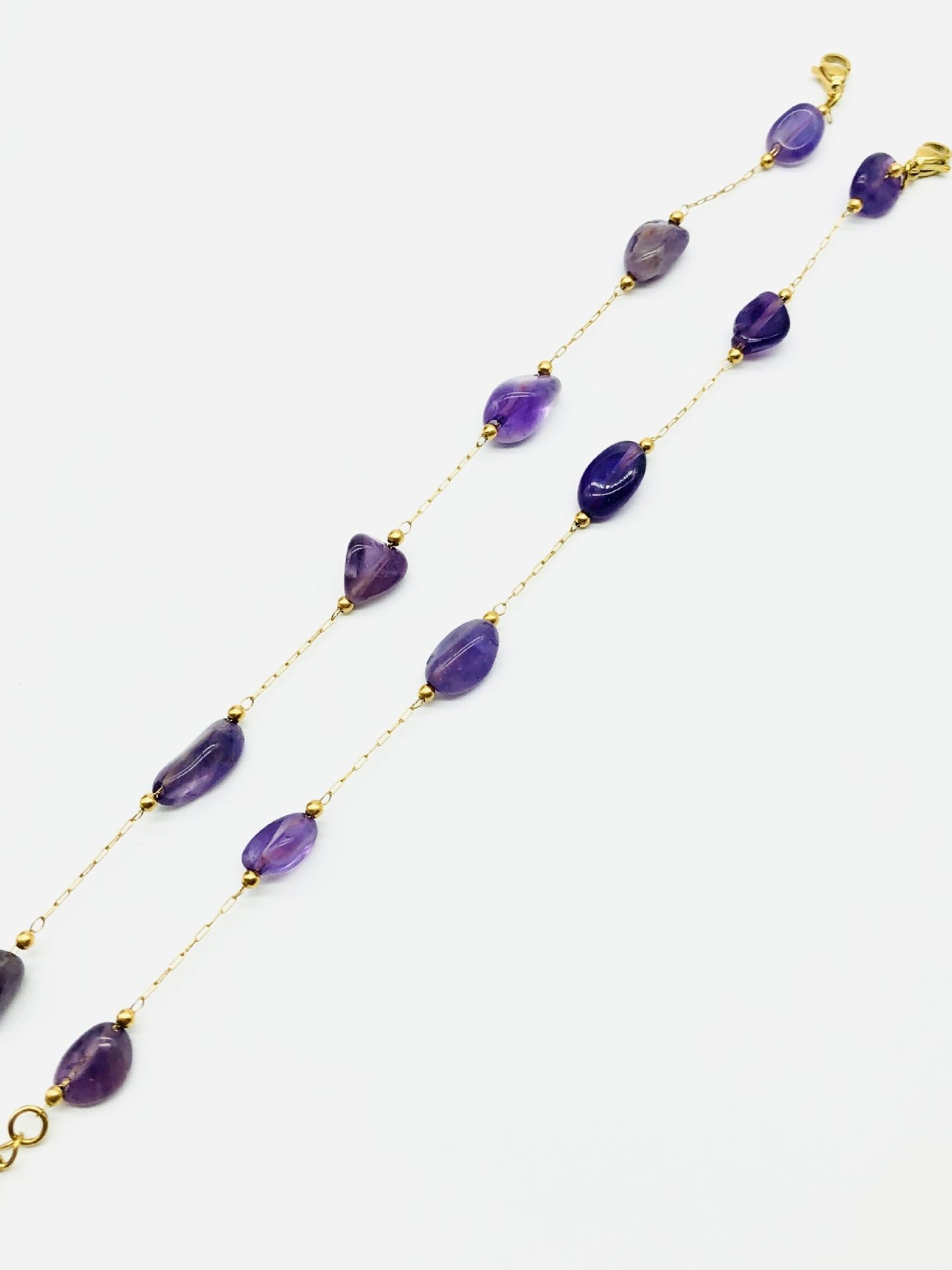 Amethyst modisch Temperament Täglich Pendeln Einfach Vielseitig Armband Schlüsselbein Kette Pullover Kette