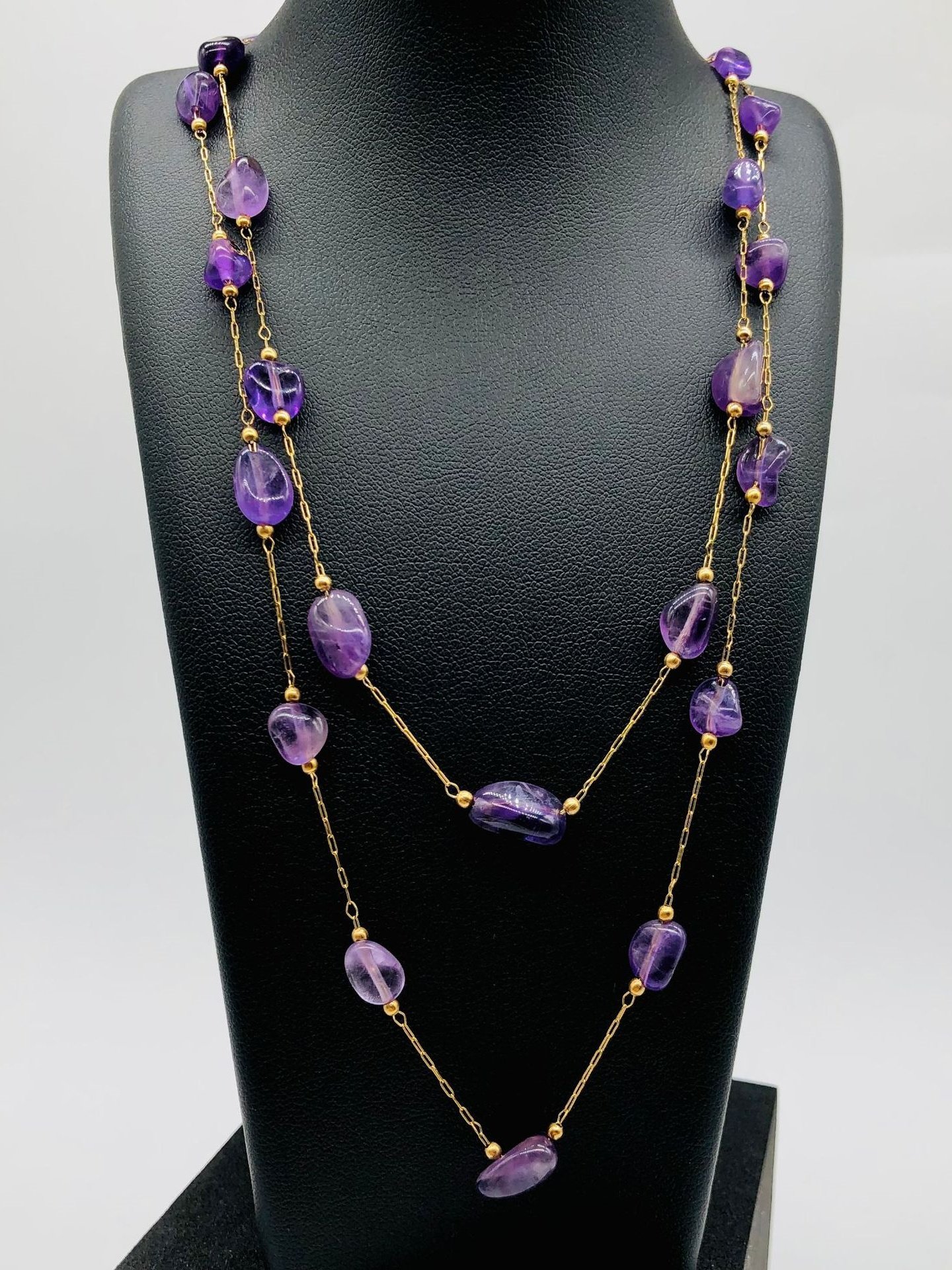 Amethyst modisch Temperament Täglich Pendeln Einfach Vielseitig Armband Schlüsselbein Kette Pullover Kette