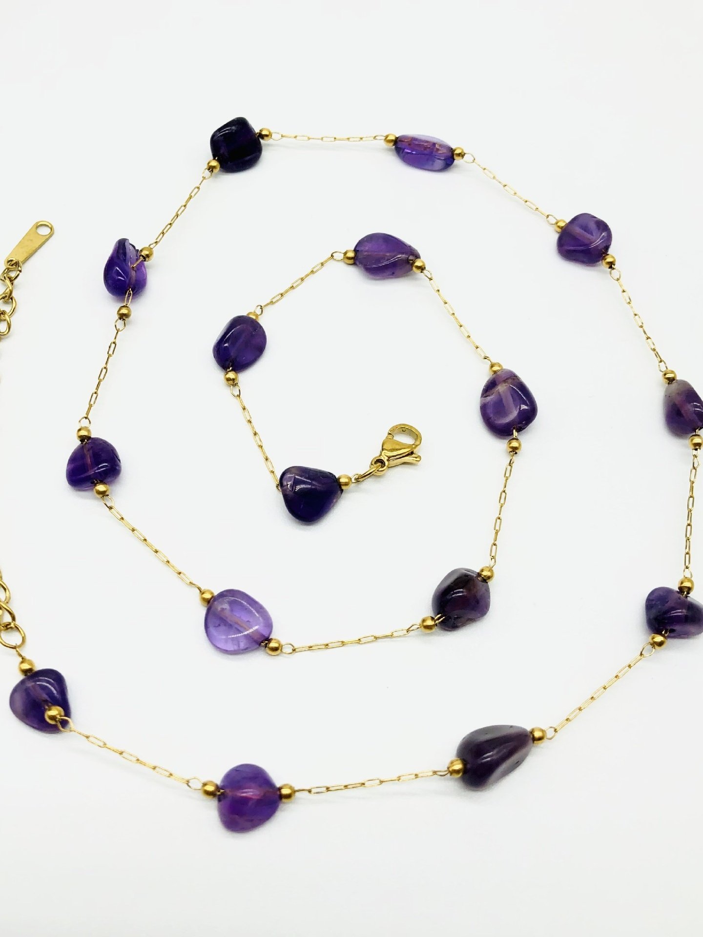 Amethyst modisch Temperament Täglich Pendeln Einfach Vielseitig Armband Schlüsselbein Kette Pullover Kette